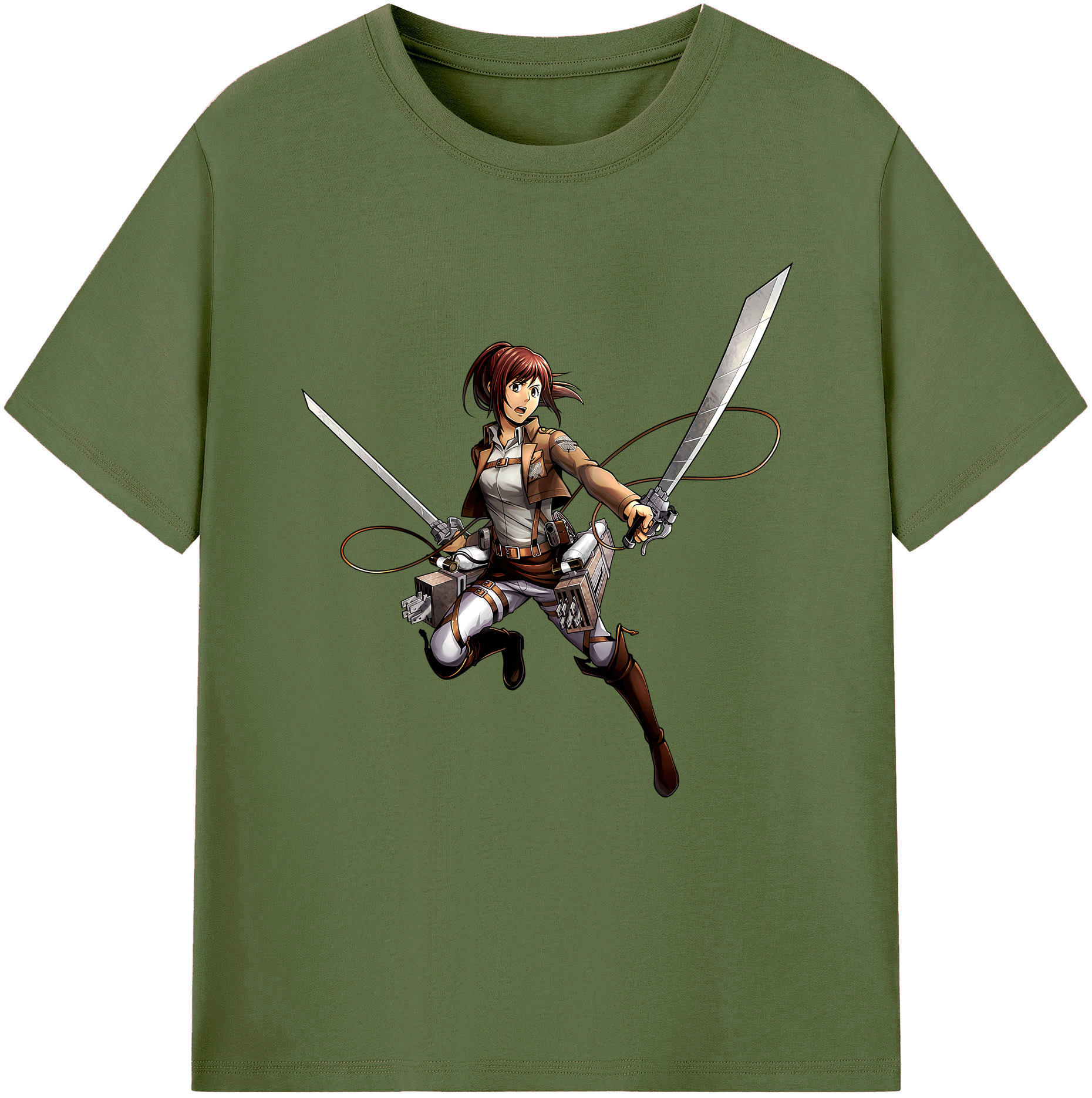 （画像用） 進撃の巨人 サシャ·ブラウス Attack on Titan Sasha Blaus 綿100％半袖Tシャツ（フロントプリント）